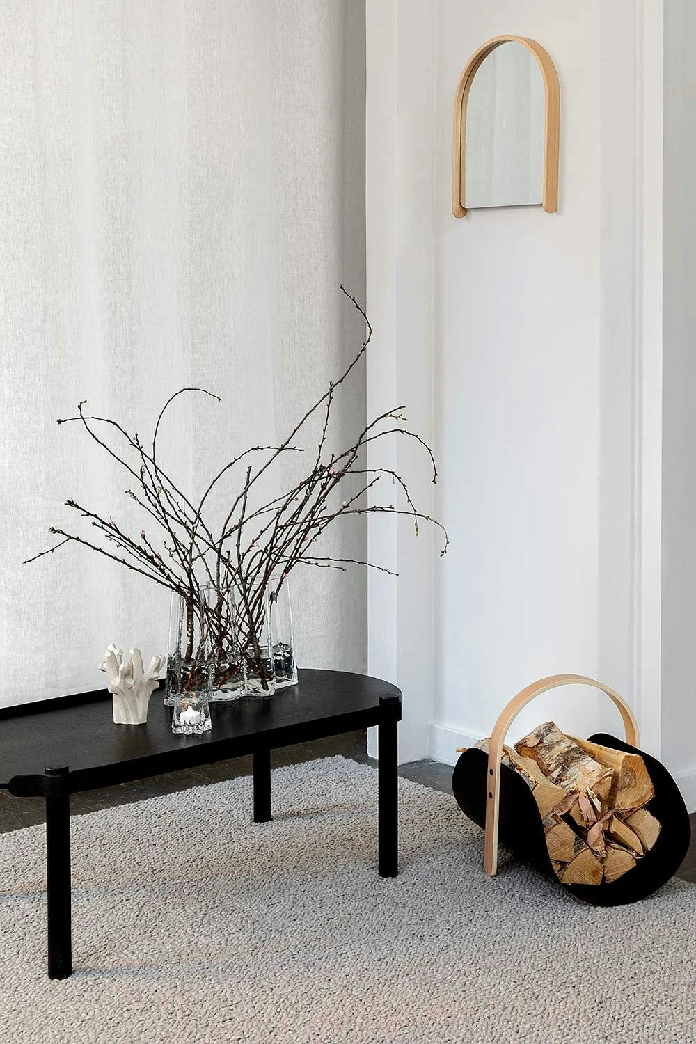 Woody Table 50x105cm Black Stained Oak 2 Woody Table 50x105cm Black Stained Oak – Bild 2