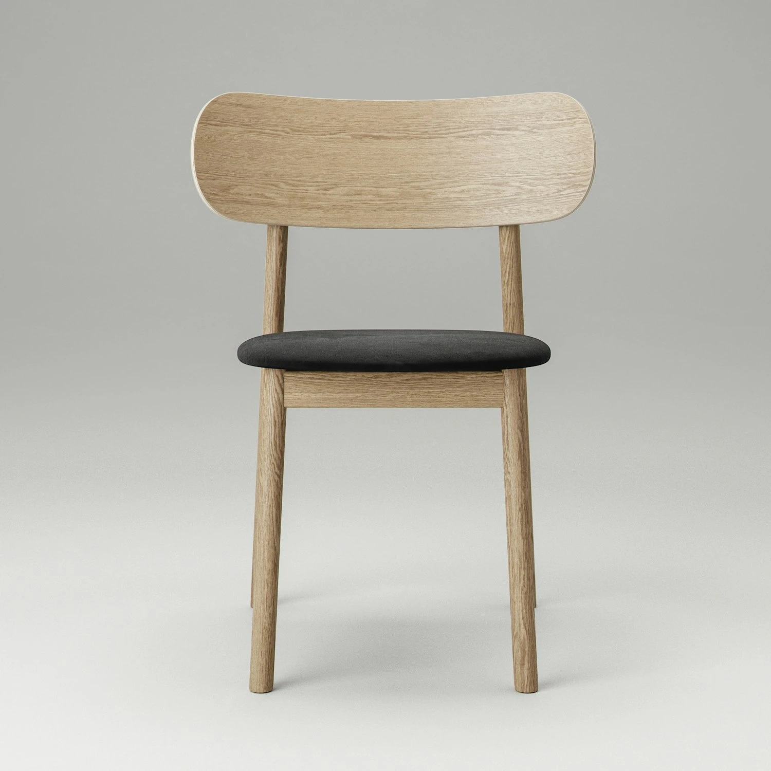 Elephant Breiter Stuhl, Eiche/Schwarzer Samt 2 Elephant Breiter Stuhl, Eiche/Schwarzer Samt – Bild 2