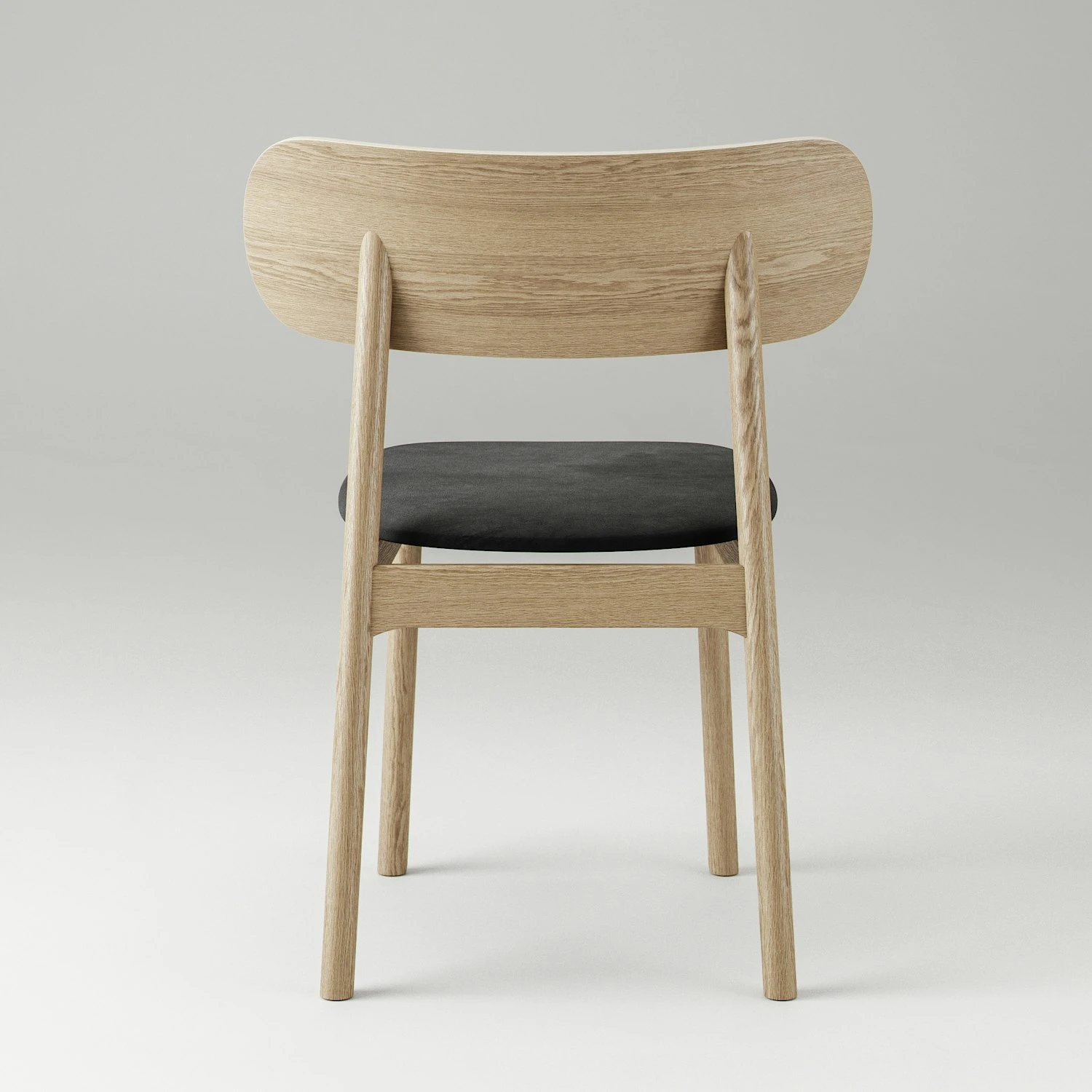 Elephant Breiter Stuhl, Eiche/Schwarzer Samt 5 Elephant Breiter Stuhl, Eiche/Schwarzer Samt – Bild 5