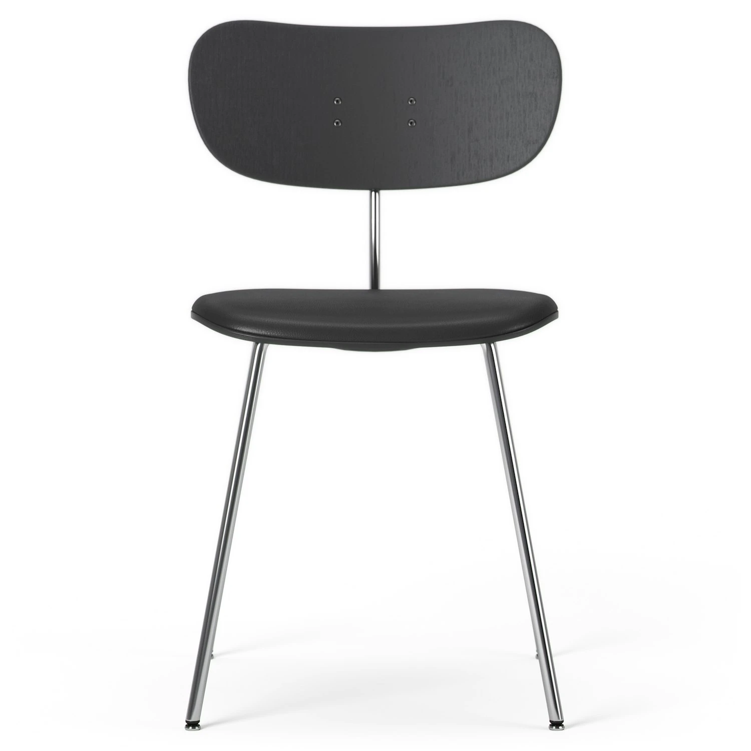 Habit Stuhl Chrom, Schwarz Leder / Schwarz Eiche 1 Habit Stuhl Chrom, Schwarz Leder / Schwarz Eiche