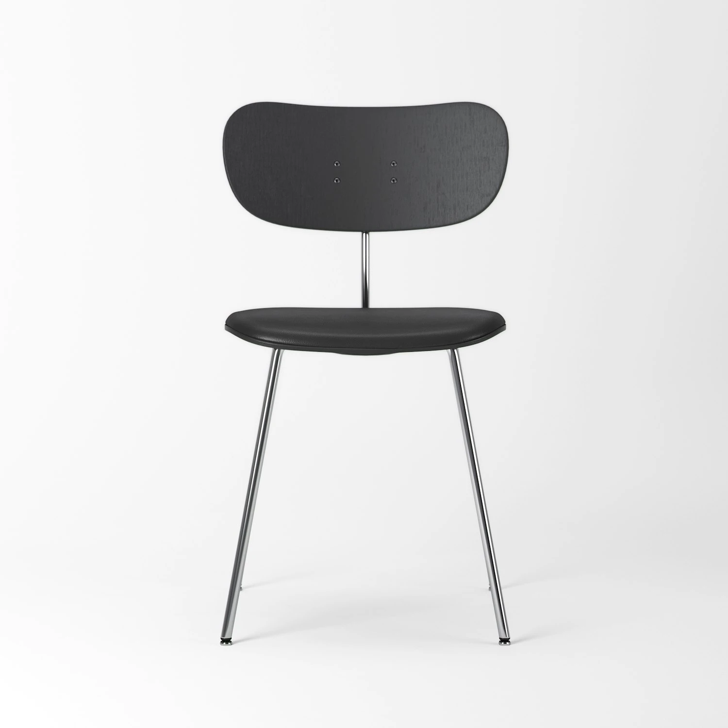 Habit Stuhl Chrom, Schwarz Leder / Schwarz Eiche 2 Habit Stuhl Chrom, Schwarz Leder / Schwarz Eiche – Bild 2