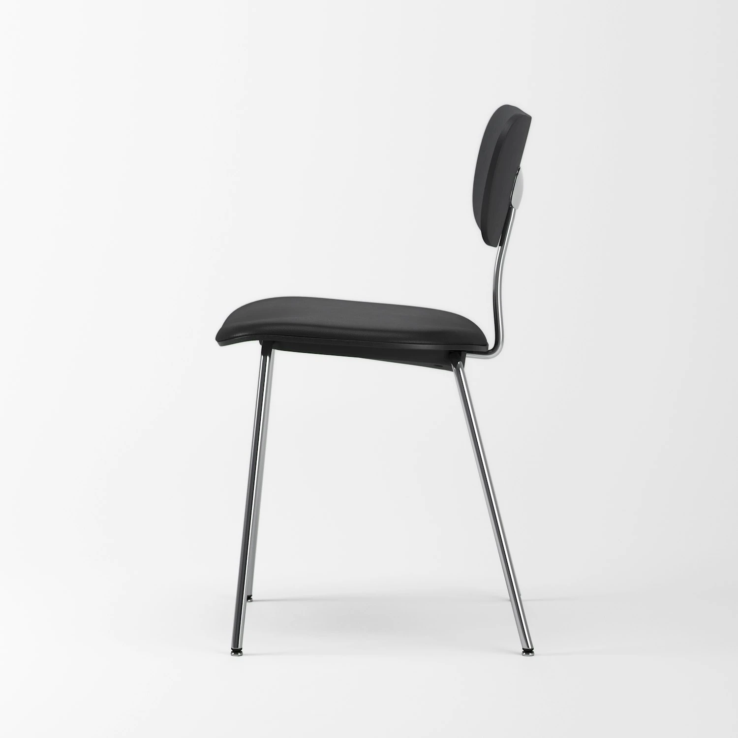 Habit Stuhl Chrom, Schwarz Leder / Schwarz Eiche 4 Habit Stuhl Chrom, Schwarz Leder / Schwarz Eiche – Bild 4