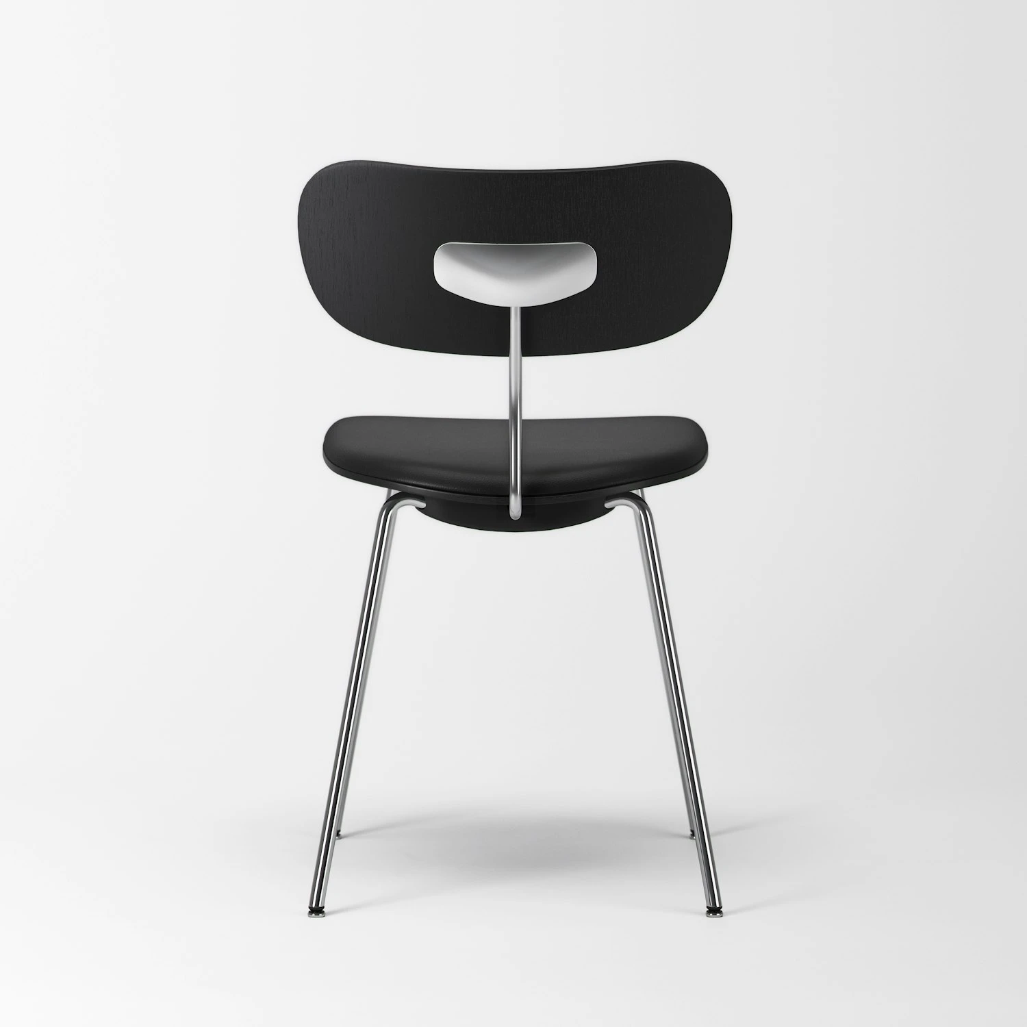 Habit Stuhl Chrom, Schwarz Leder / Schwarz Eiche 5 Habit Stuhl Chrom, Schwarz Leder / Schwarz Eiche – Bild 5