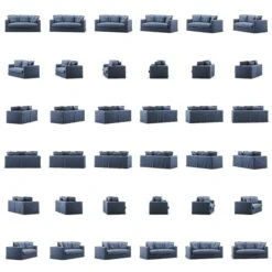 Le Grand Air Sofa 2-Sitzer Baumwolle, Dunkelblau 9 Le Grand Air Sofa 2-Sitzer Baumwolle, Dunkelblau -SitzEleganz Geschaft decotique le grand air sofa 2 sitzer baumwolle 40