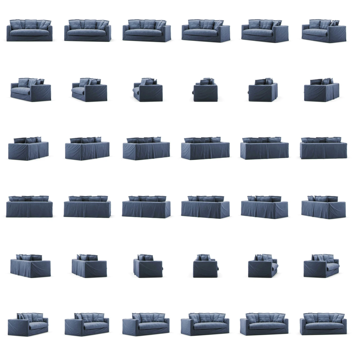 Le Grand Air Sofa 2-Sitzer Baumwolle, Dunkelblau 5 Le Grand Air Sofa 2-Sitzer Baumwolle, Dunkelblau – Bild 5