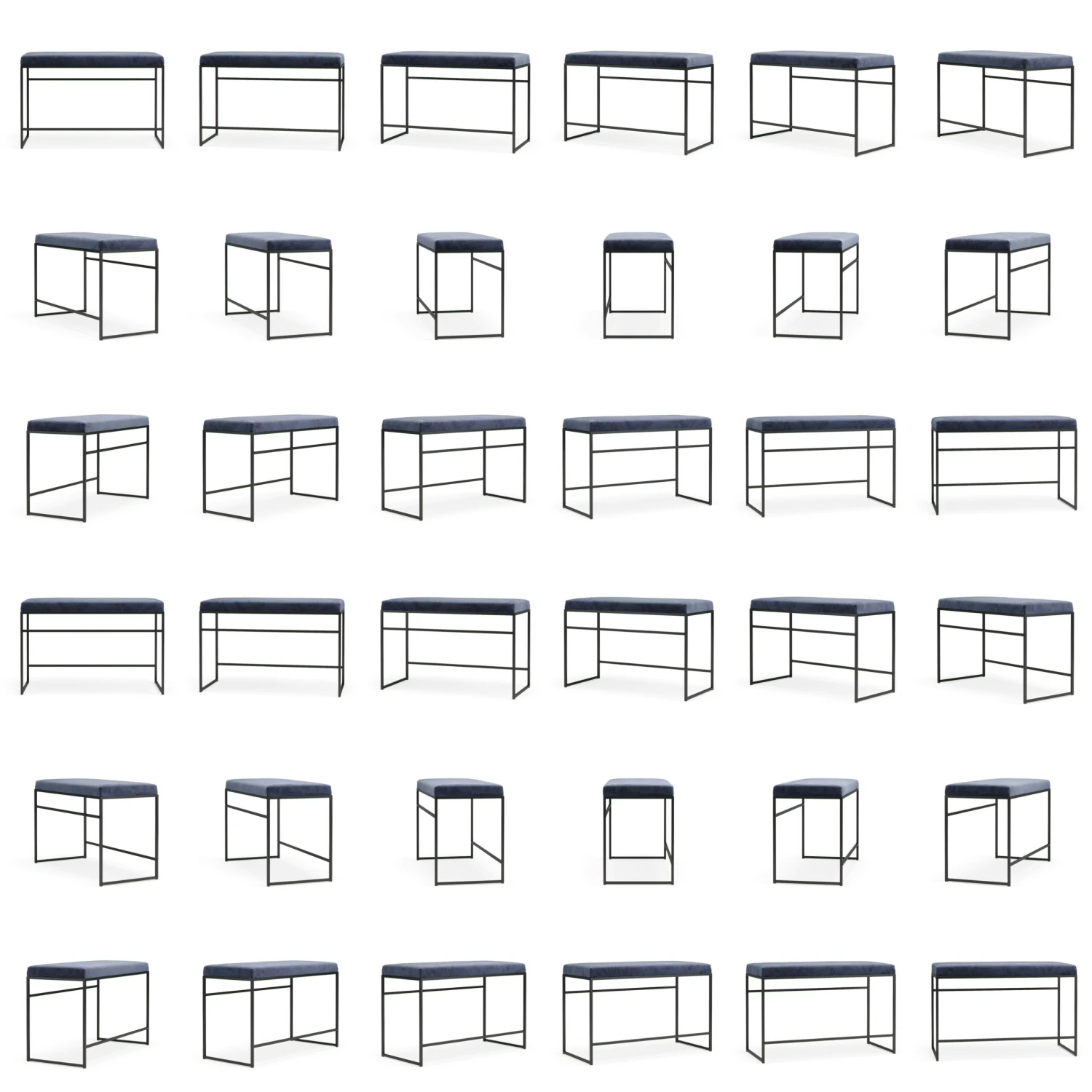 Bank Schwarz / Samt Imperial Blue 4 Bank Schwarz / Samt Imperial Blue – Bild 4