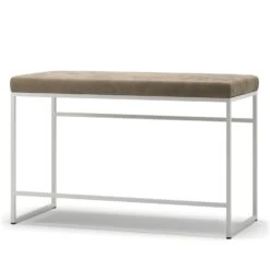 Bank, Weiß / Taupe Samt