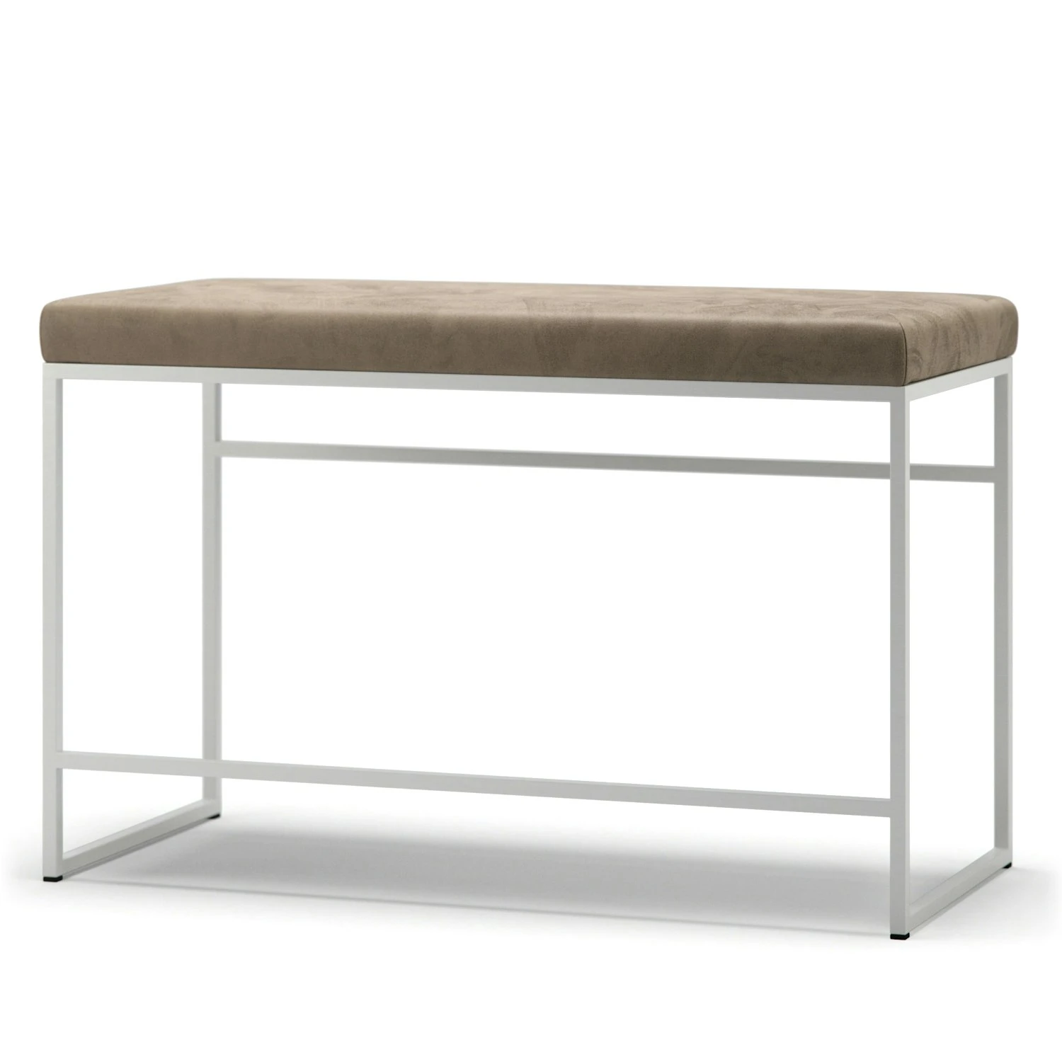 Bank, Weiß / Taupe Samt 1 Bank, Weiß / Taupe Samt