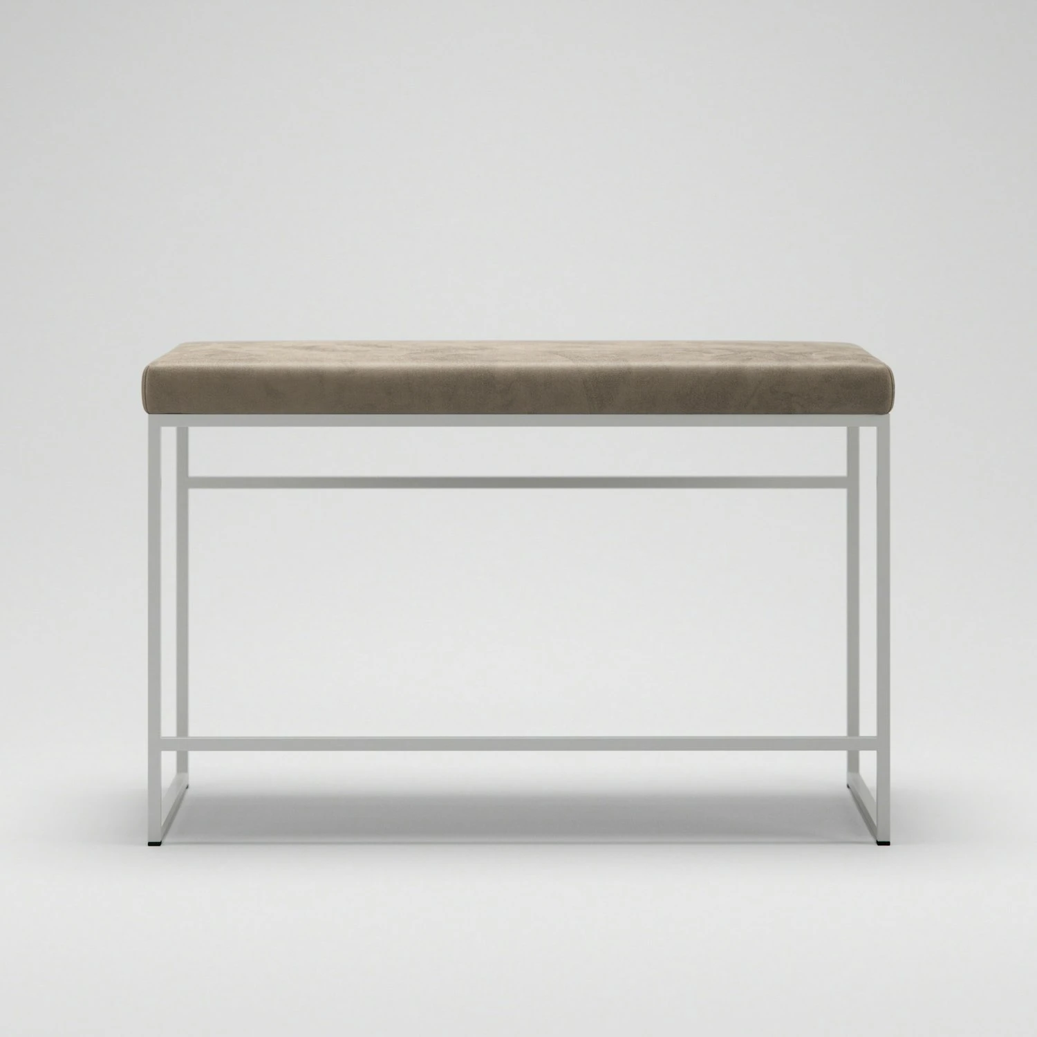 Bank, Weiß / Taupe Samt 2 Bank, Weiß / Taupe Samt – Bild 2