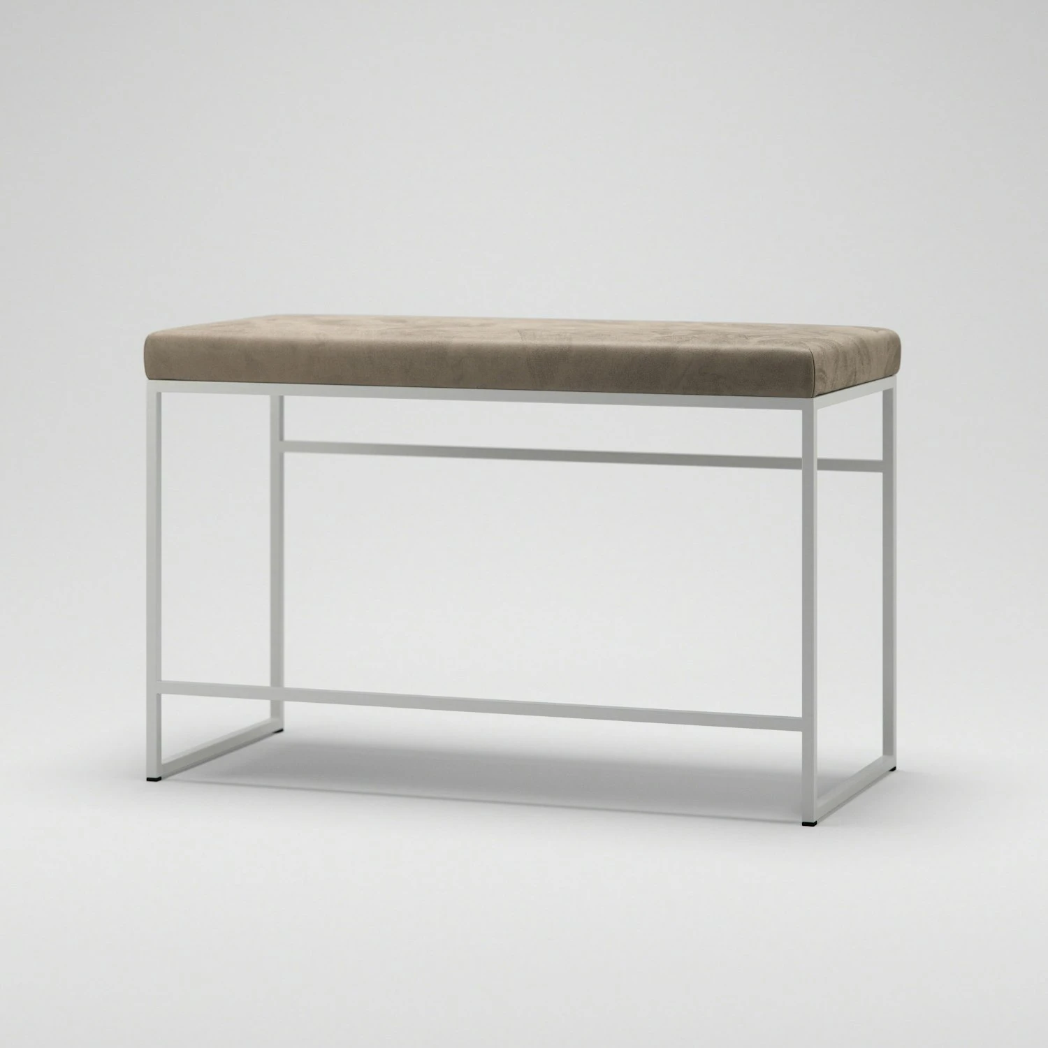 Bank, Weiß / Taupe Samt 3 Bank, Weiß / Taupe Samt – Bild 3
