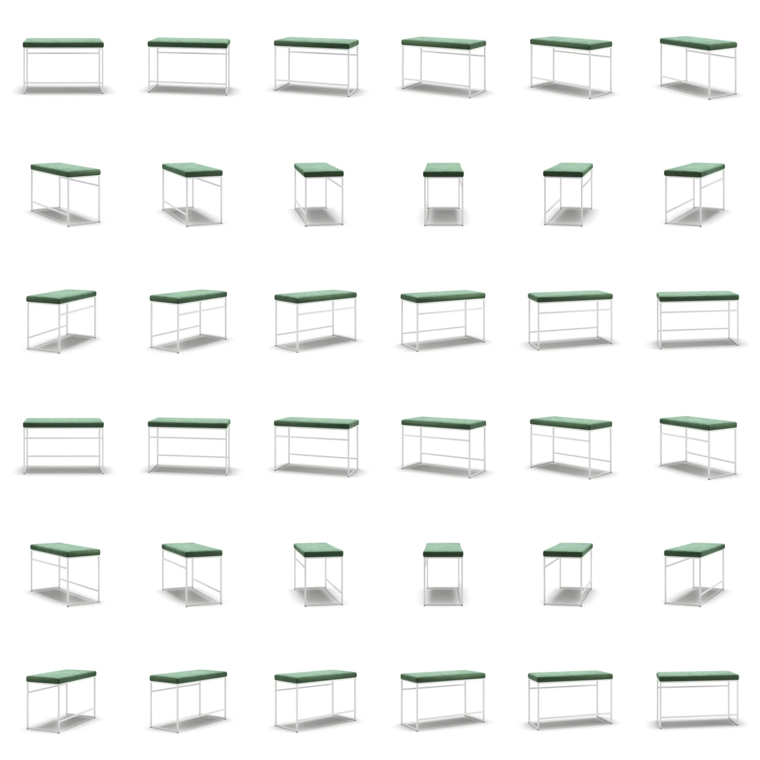 Bank, Weiß / Grün Samt 5 Bank, Weiß / Grün Samt – Bild 5