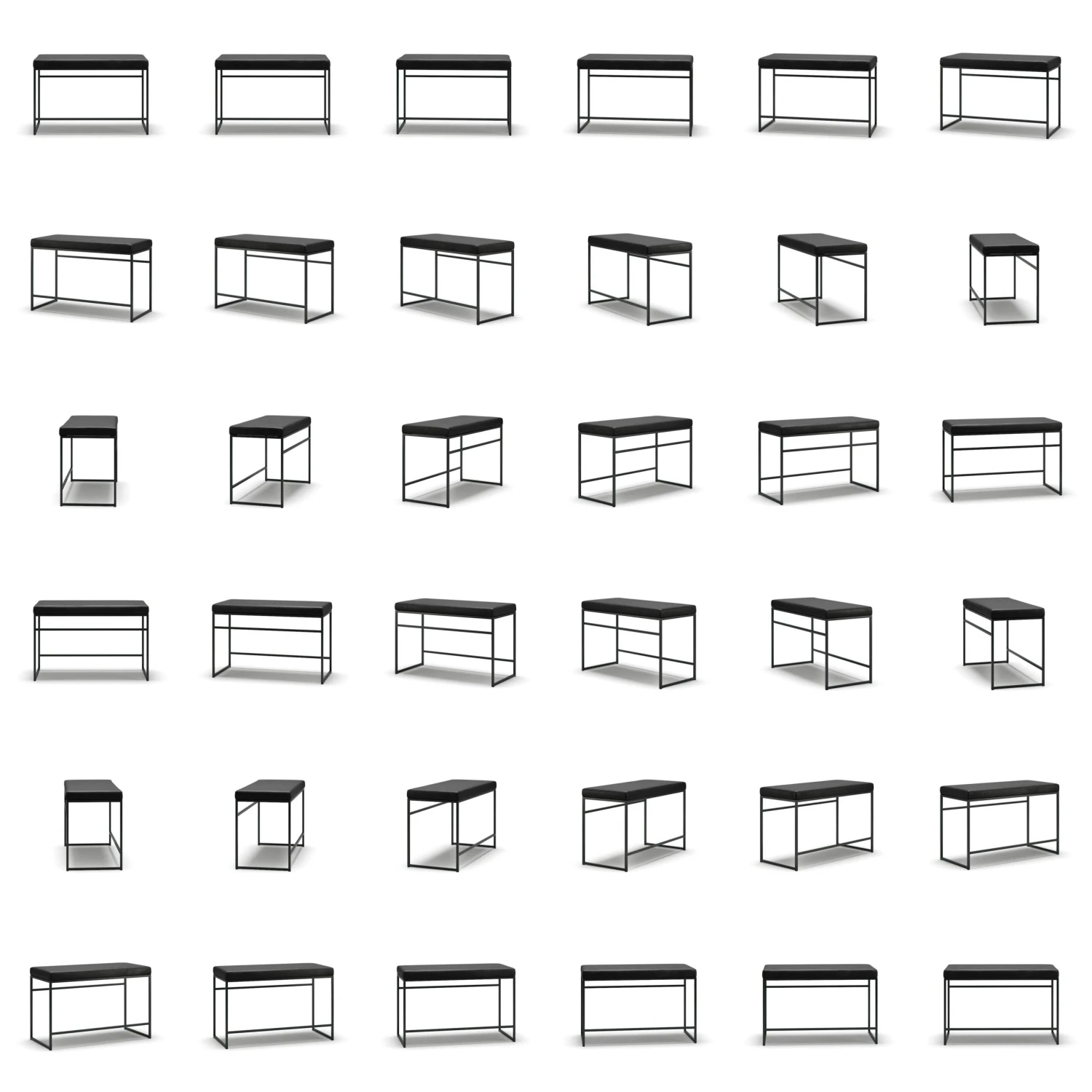 Bank, Schwarz / Schwarz Leder 6 Bank, Schwarz / Schwarz Leder – Bild 6