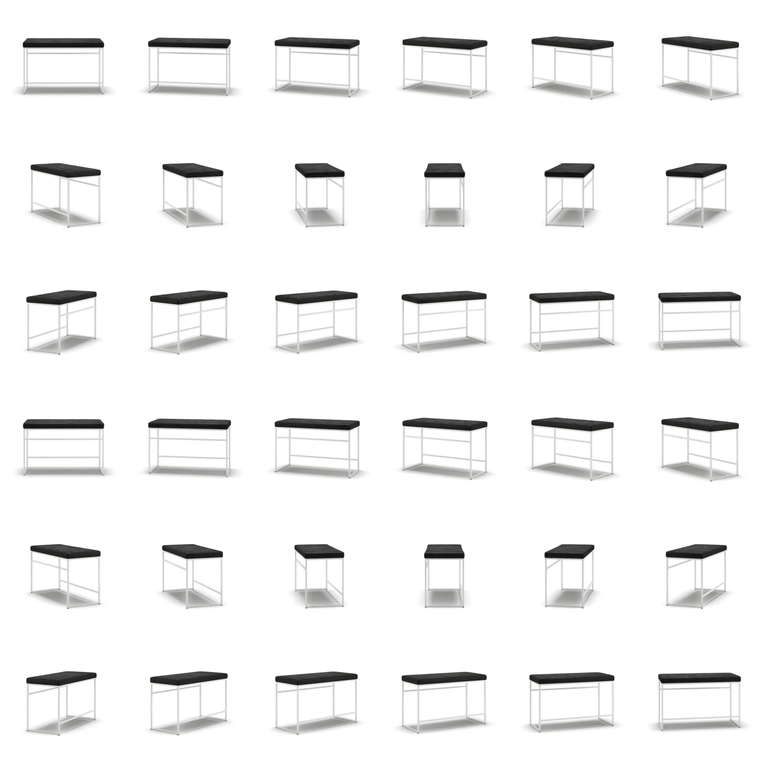 Bank, Weiß / Schwarz Samt 5 Bank, Weiß / Schwarz Samt – Bild 5