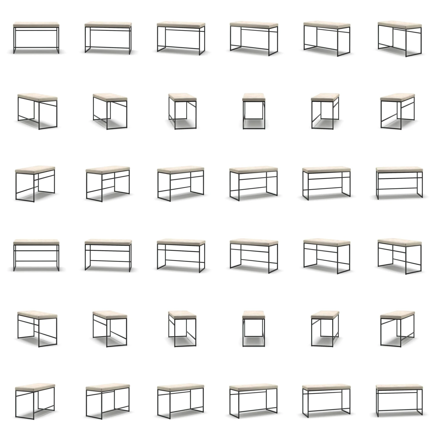 Bank, Schwarz / Beige Samt 5 Bank, Schwarz / Beige Samt – Bild 5