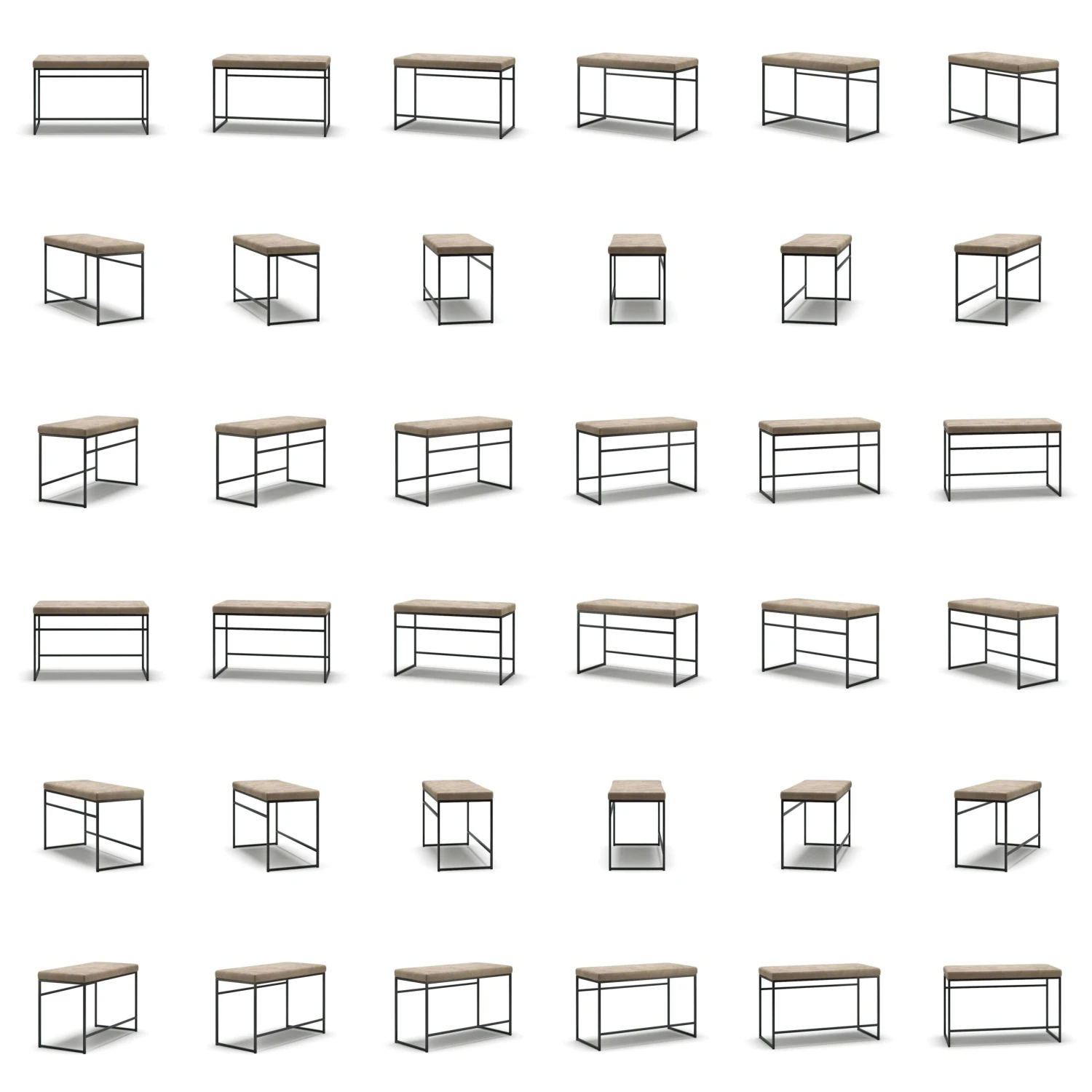 Bank, Schwarz / Taupe Samt 5 Bank, Schwarz / Taupe Samt – Bild 5