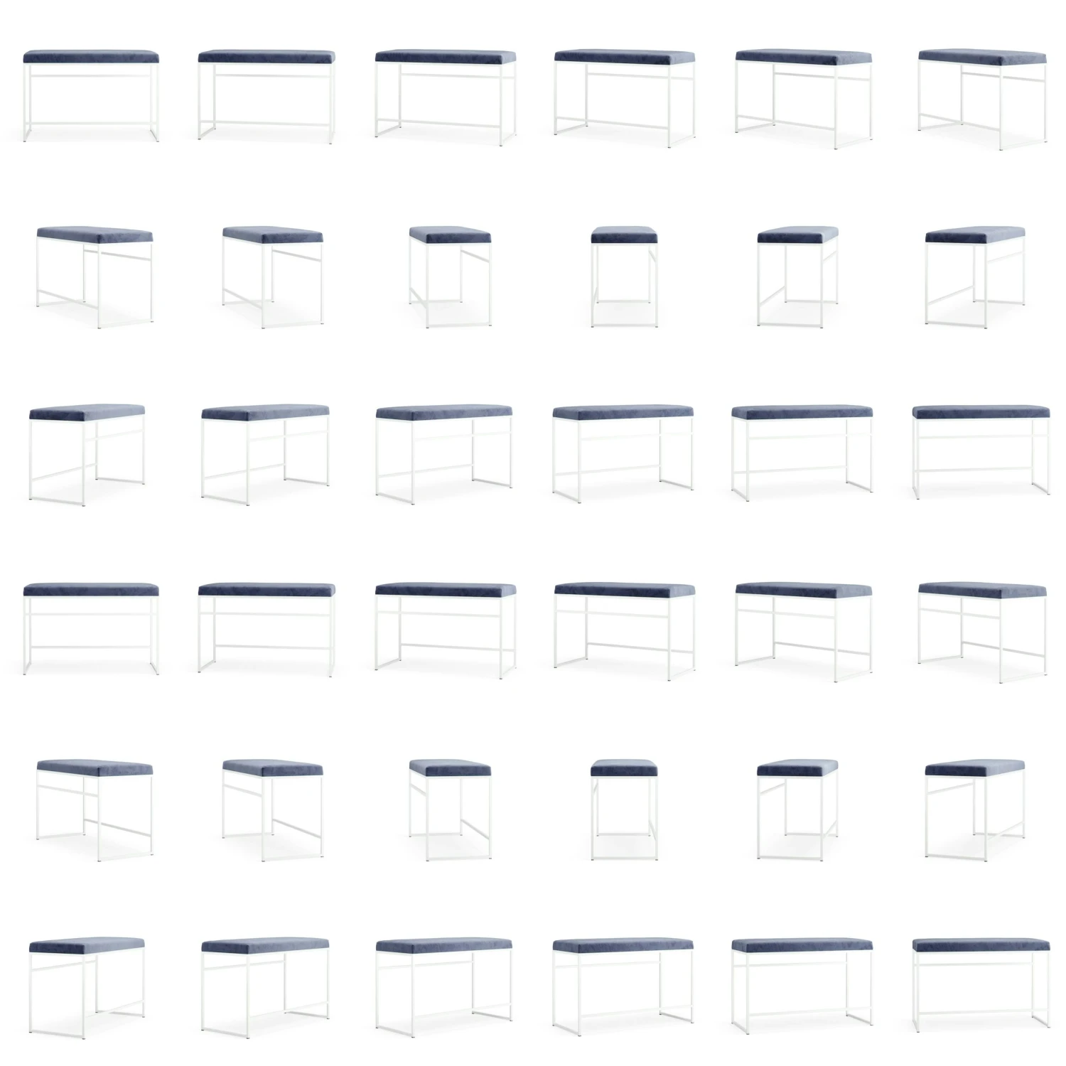 Bank Weiß / Samt Imperial Blue 4 Bank Weiß / Samt Imperial Blue – Bild 4