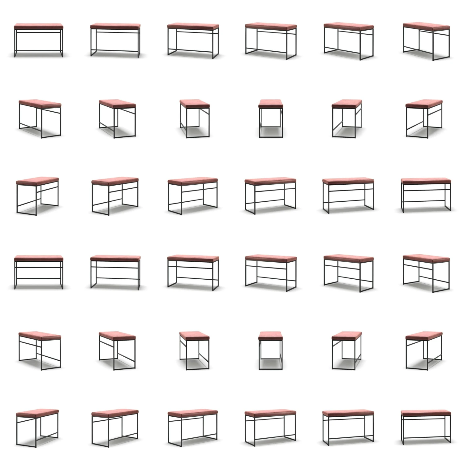 Bank, Schwarz / Rost Samt 5 Bank, Schwarz / Rost Samt – Bild 5