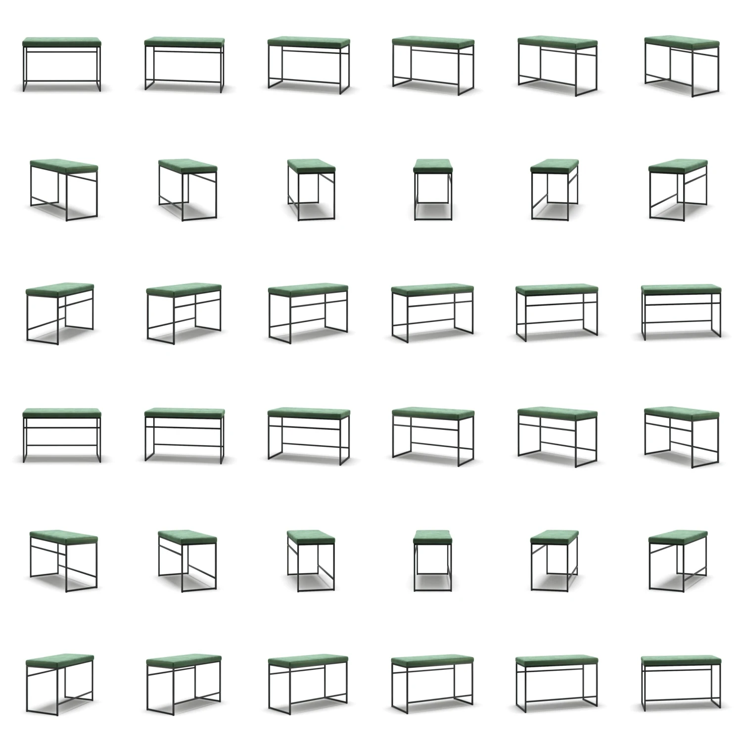Bank, Schwarz / Grün Samt 5 Bank, Schwarz / Grün Samt – Bild 5