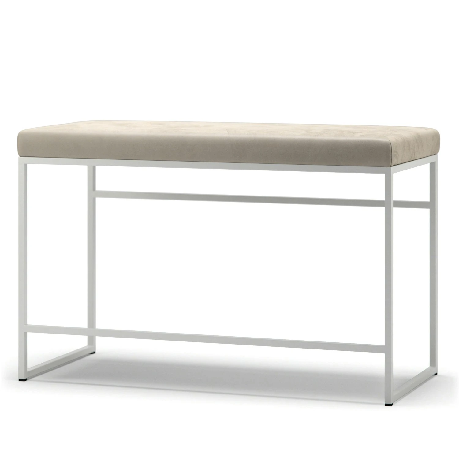 Bank, Weiß / Beige Samt 1 Bank, Weiß / Beige Samt