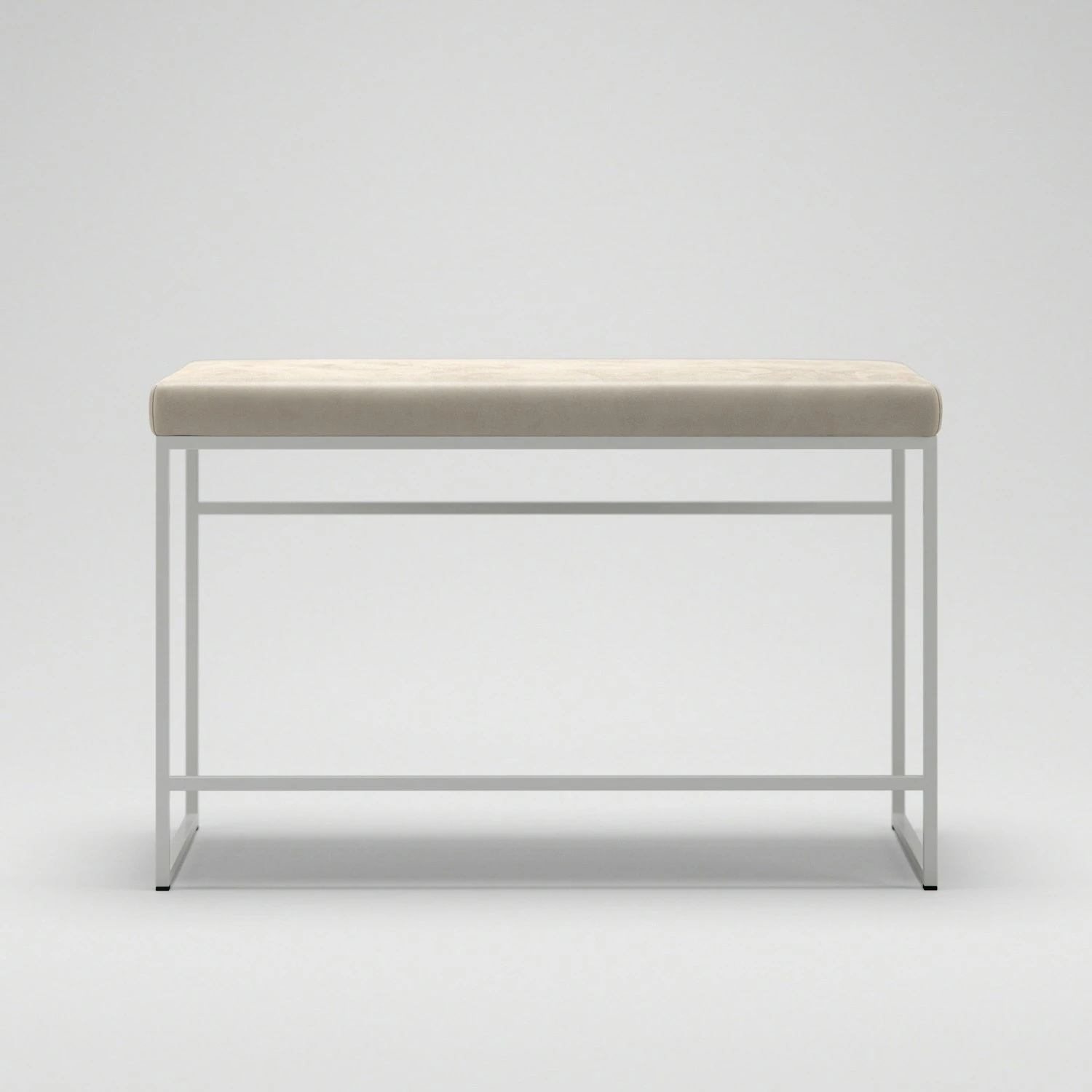 Bank, Weiß / Beige Samt 2 Bank, Weiß / Beige Samt – Bild 2