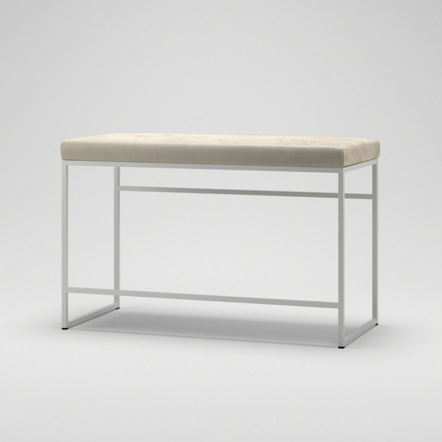 Bank, Weiß / Beige Samt 3 Bank, Weiß / Beige Samt – Bild 3