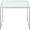 Square Beistelltisch 56x41x43 Cm, Silver Grey/Glass