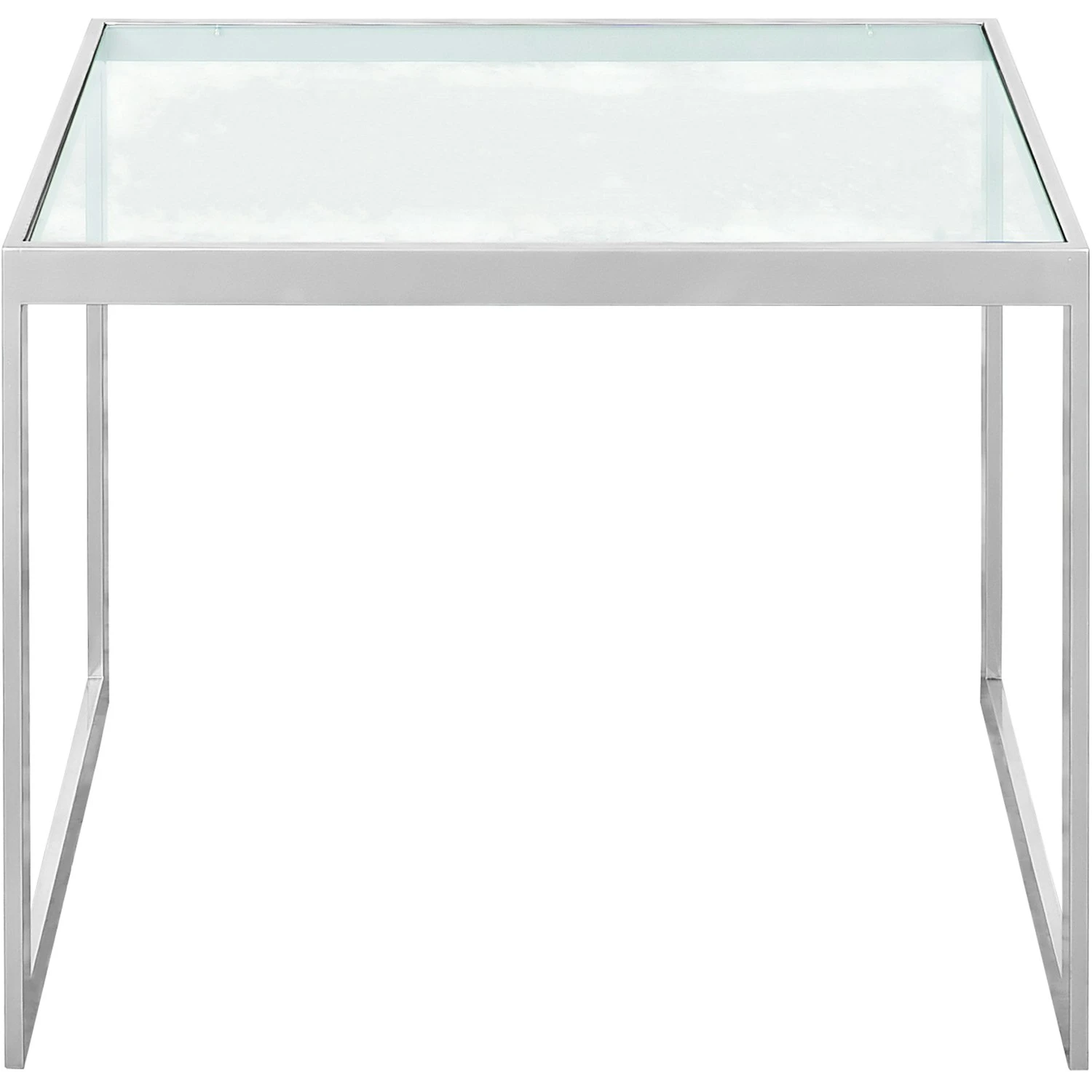 Square Beistelltisch 56x41x43 Cm, Silver Grey/Glass 1 Square Beistelltisch 56x41x43 Cm, Silver Grey/Glass
