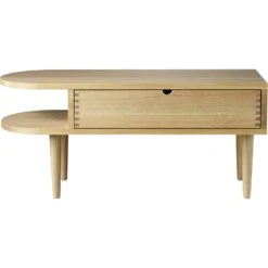 F24 Radius Bench 90 Cm, Lacquered Oak