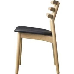 J48 Dining Chair , Lacquered Oak / Black Leather 8 J48 Dining Chair , Lacquered Oak / Black Leather -SitzEleganz Geschaft fdb mbler j48 dining chair 10