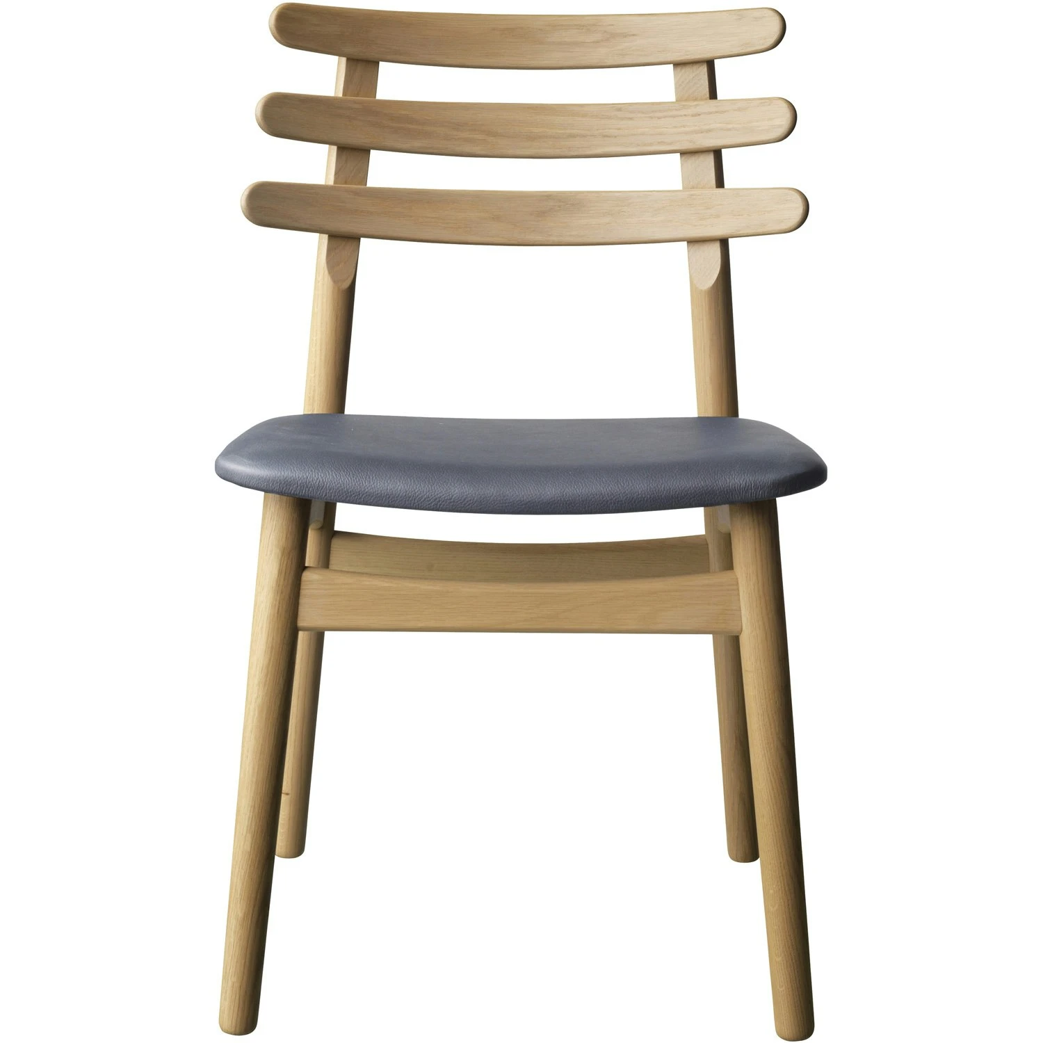 J48 Dining Chair , Lacquered Oak / Black Leather 1 J48 Dining Chair , Lacquered Oak / Black Leather