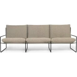 Ferm LIVING Desert Dolce Sofa Dark Sand / Schwarz, 3-Sitzer
