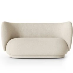 Ferm LIVING Rico Buclé 2-Sitzer-Sofa, Altweiß
