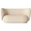 Ferm LIVING Rico Brushed 2-Sitzer-Sofa, Altweiß