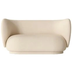 Ferm LIVING Rico Brushed 2-Sitzer-Sofa, Altweiß
