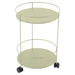 SitzEleganz Geschaft 12 Guinguette Side Wheeled Table Ø40, Willow Green
