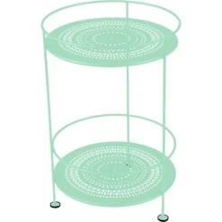 Guinguette Side Table Perforated Ø40, Green Opaline