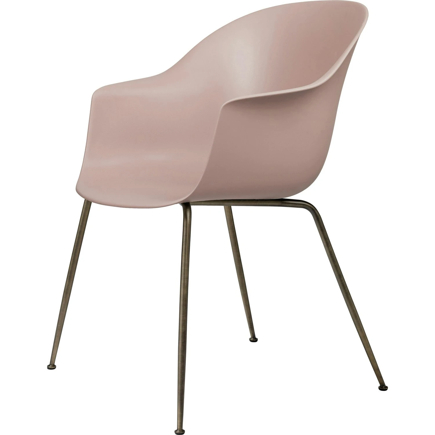 Gubi Bat Stuhl Conic, Antique Brass/ Sweet Pink 1 Gubi Bat Stuhl Conic, Antique Brass/ Sweet Pink