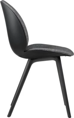 Gubi Beetle Stuhl Gepolstert Vorderseite / Kunststoffbasis, Plain 0023 -SitzEleganz Geschaft gubi beetle dining chair front black plastic 6