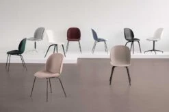 Gubi Beetle Dining Chair Unupholstered, Conic Base Black, Set Of 4, Amber Brown -SitzEleganz Geschaft gubi beetle stuhl 4er pack schwarz sweet pink 3 1