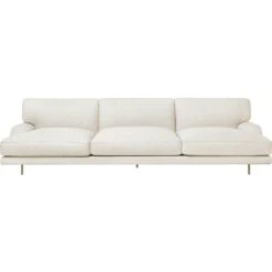 Gubi Flaneur Sofa FC 3-Sitzer, Beine Messing / Hot Madison 419 Off White