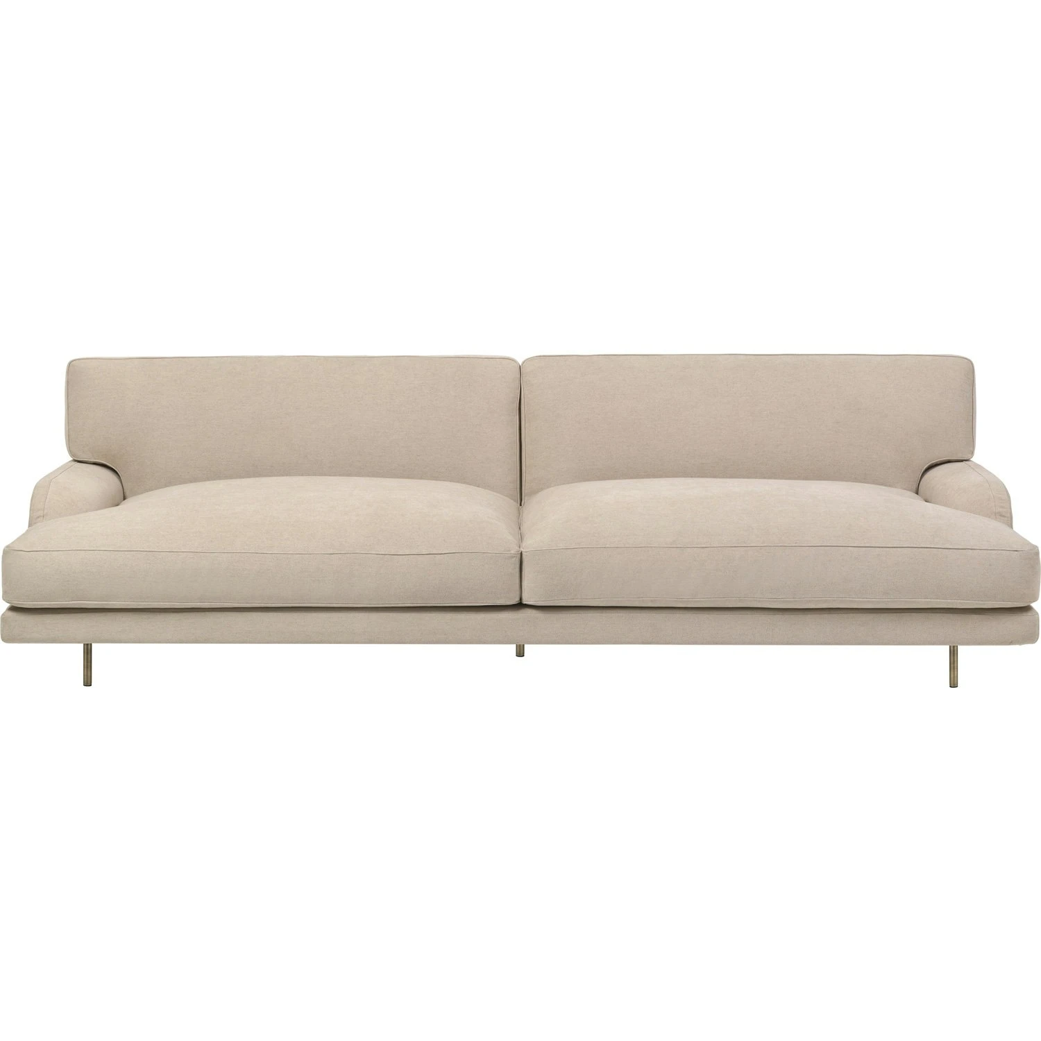 Gubi Flaneur Sofa LC 2,5-Sitzer, Bein Messing / Hot Madison 073 Beige 1 Gubi Flaneur Sofa LC 2,5-Sitzer, Bein Messing / Hot Madison 073 Beige