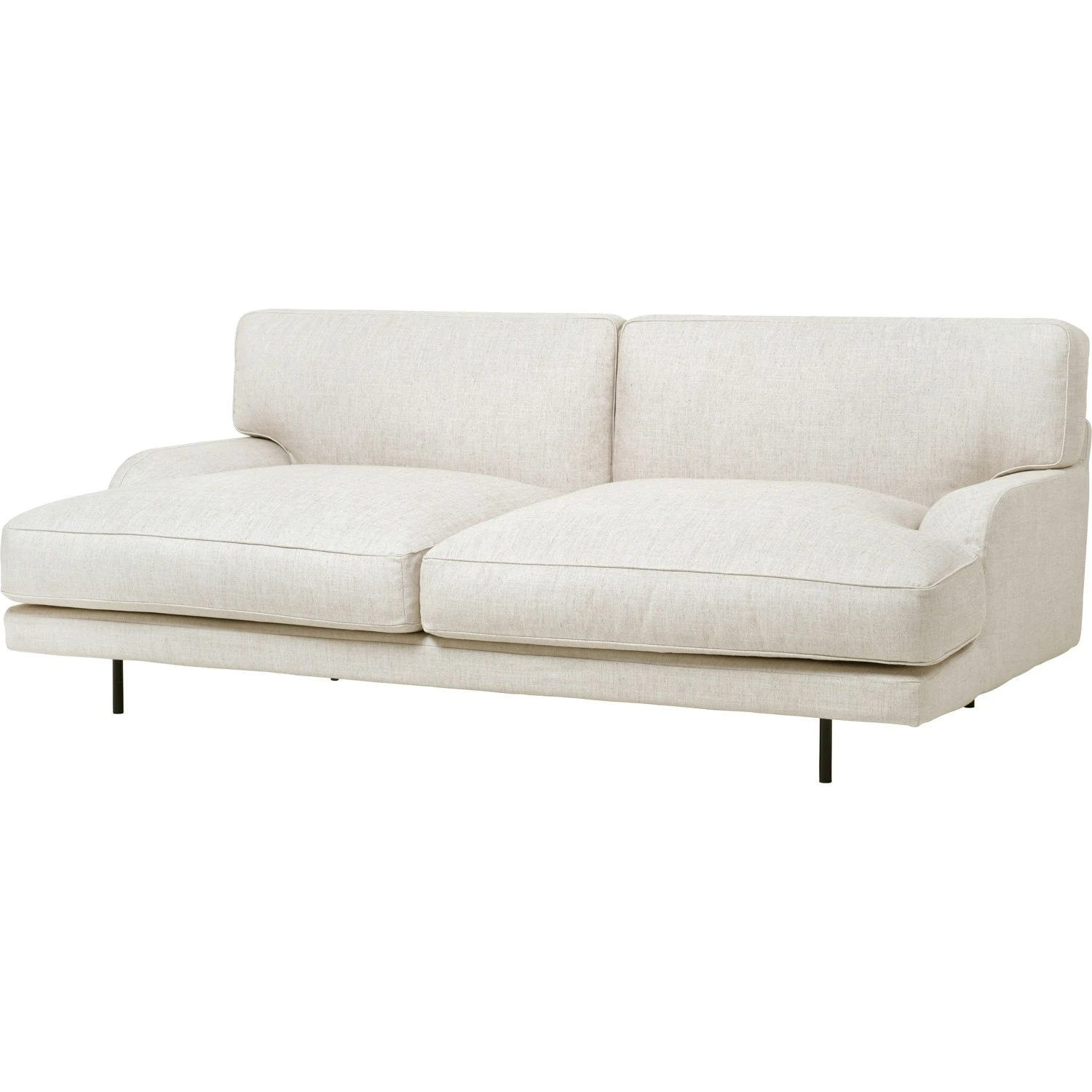 Gubi Flaneur Sofa LC 2,5-Sitzer, Beine Schwarz / Hot Madison 419 Off White 2 Gubi Flaneur Sofa LC 2,5-Sitzer, Beine Schwarz / Hot Madison 419 Off White – Bild 2
