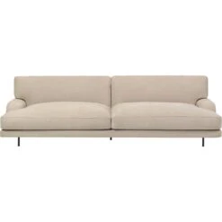Gubi Flaneur Sofa LC 2-Sitzer, Beine Schwarz / Hot Madison 073 Beige