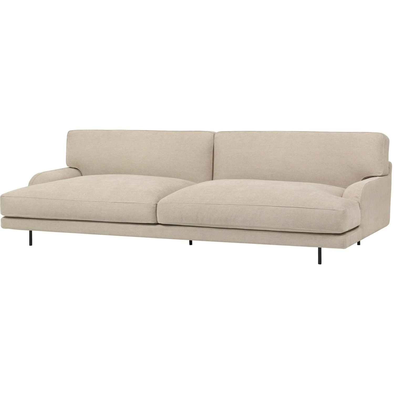 Gubi Flaneur Sofa LC 2-Sitzer, Beine Schwarz / Hot Madison 073 Beige 2 Gubi Flaneur Sofa LC 2-Sitzer, Beine Schwarz / Hot Madison 073 Beige – Bild 2