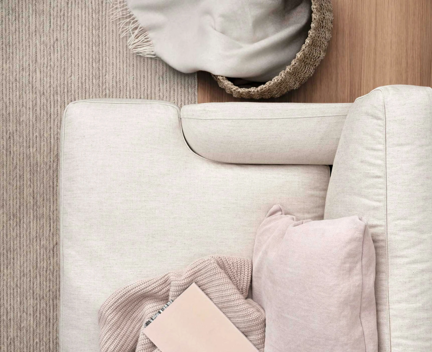 Gubi Flaneur Sofa LC 2-Sitzer, Beine Messing / Hot Madison 419 Off White 5 Gubi Flaneur Sofa LC 2-Sitzer, Beine Messing / Hot Madison 419 Off White – Bild 5