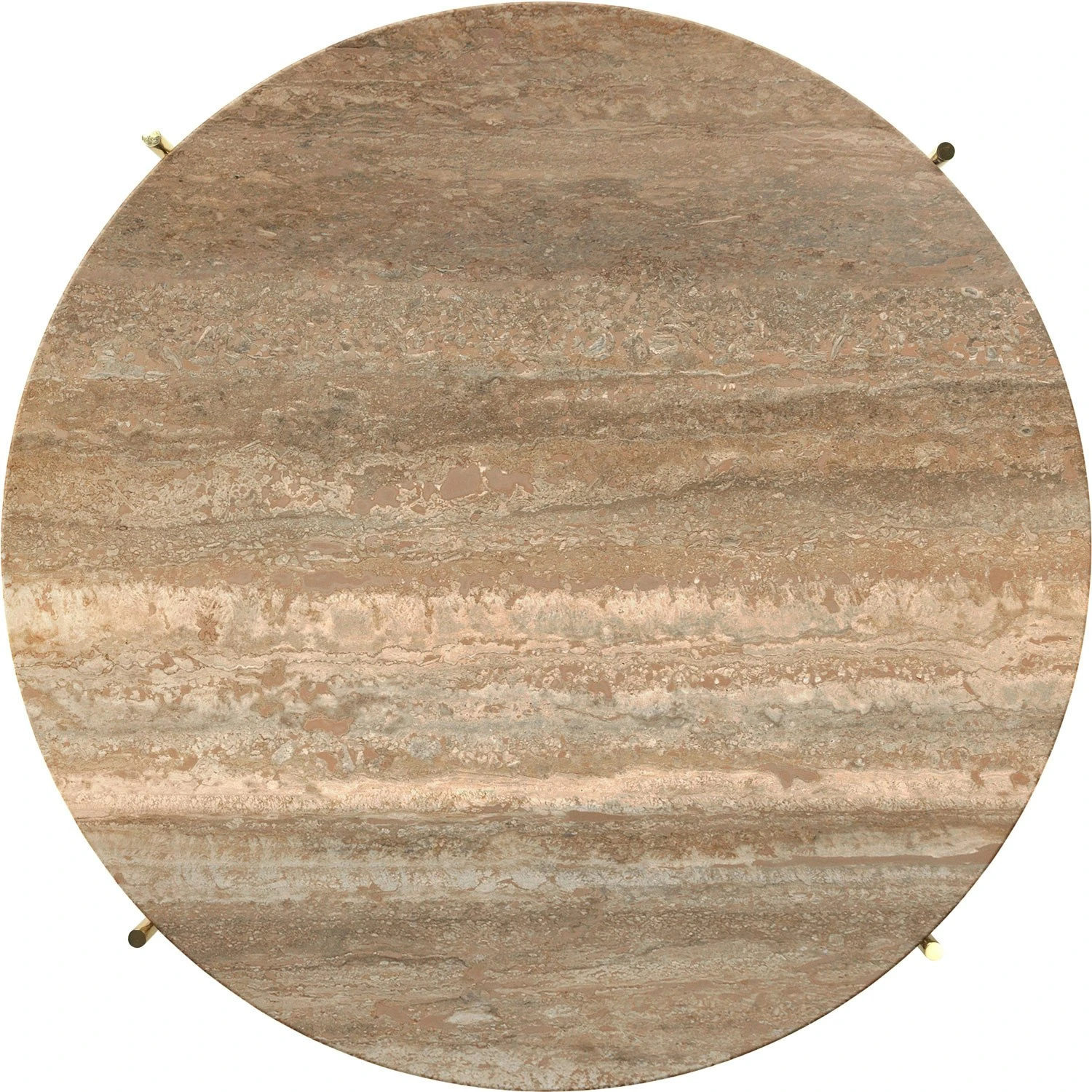 Gubi TS Kaffeetisch 80 Cm, Messing / In Warmem Taupe Travertin 2 Gubi TS Kaffeetisch 80 Cm, Messing / In Warmem Taupe Travertin – Bild 2