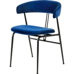 Gubi Violin Esszimmerstuhl Gepolstert, Saphirblau