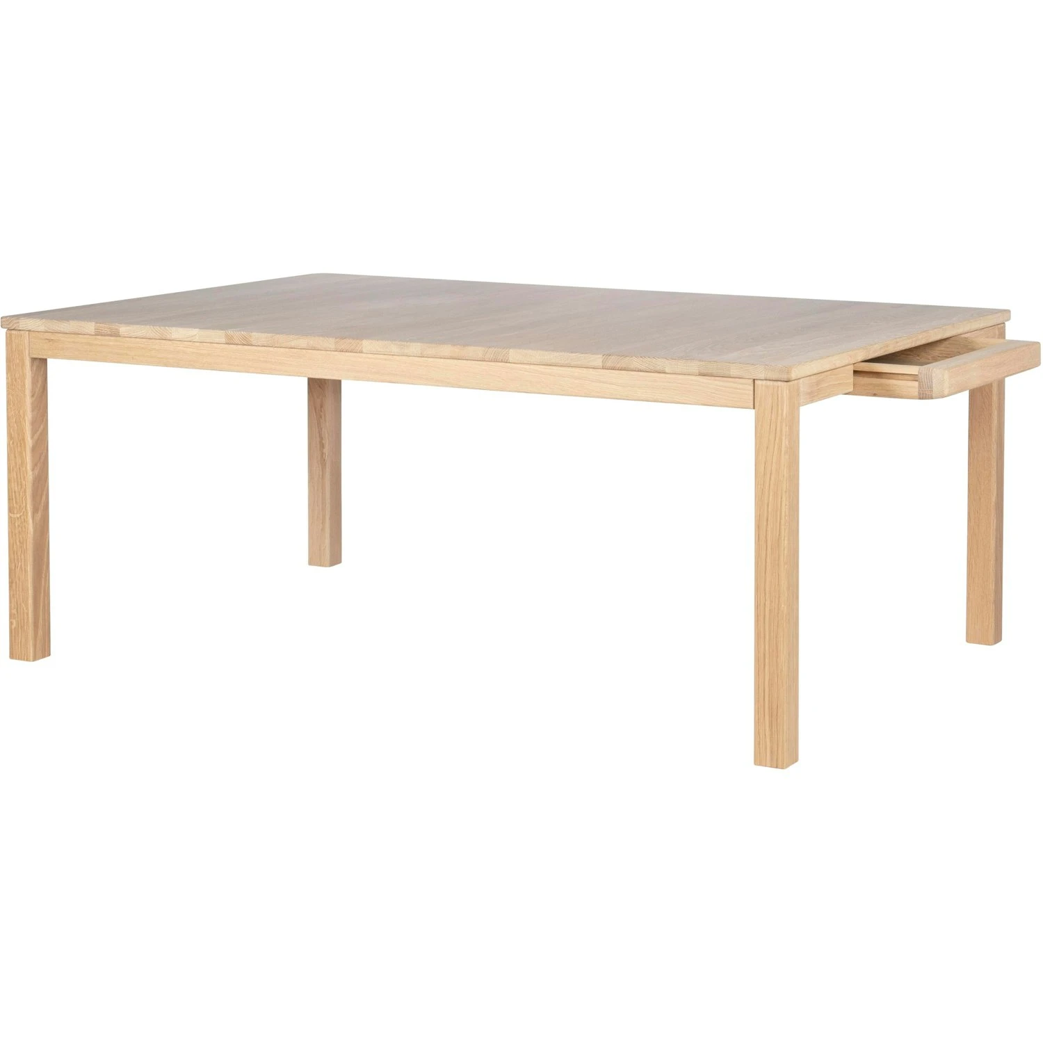 Klassik 6B Kaffeetisch Mit Schublade, 85x130 Cm, Weiß Geölt Eiche 2 Klassik 6B Kaffeetisch Mit Schublade, 85x130 Cm, Weiß Geölt Eiche – Bild 2