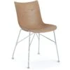 Kartell P/Wood Stuhl, Helles Holz / Chrom