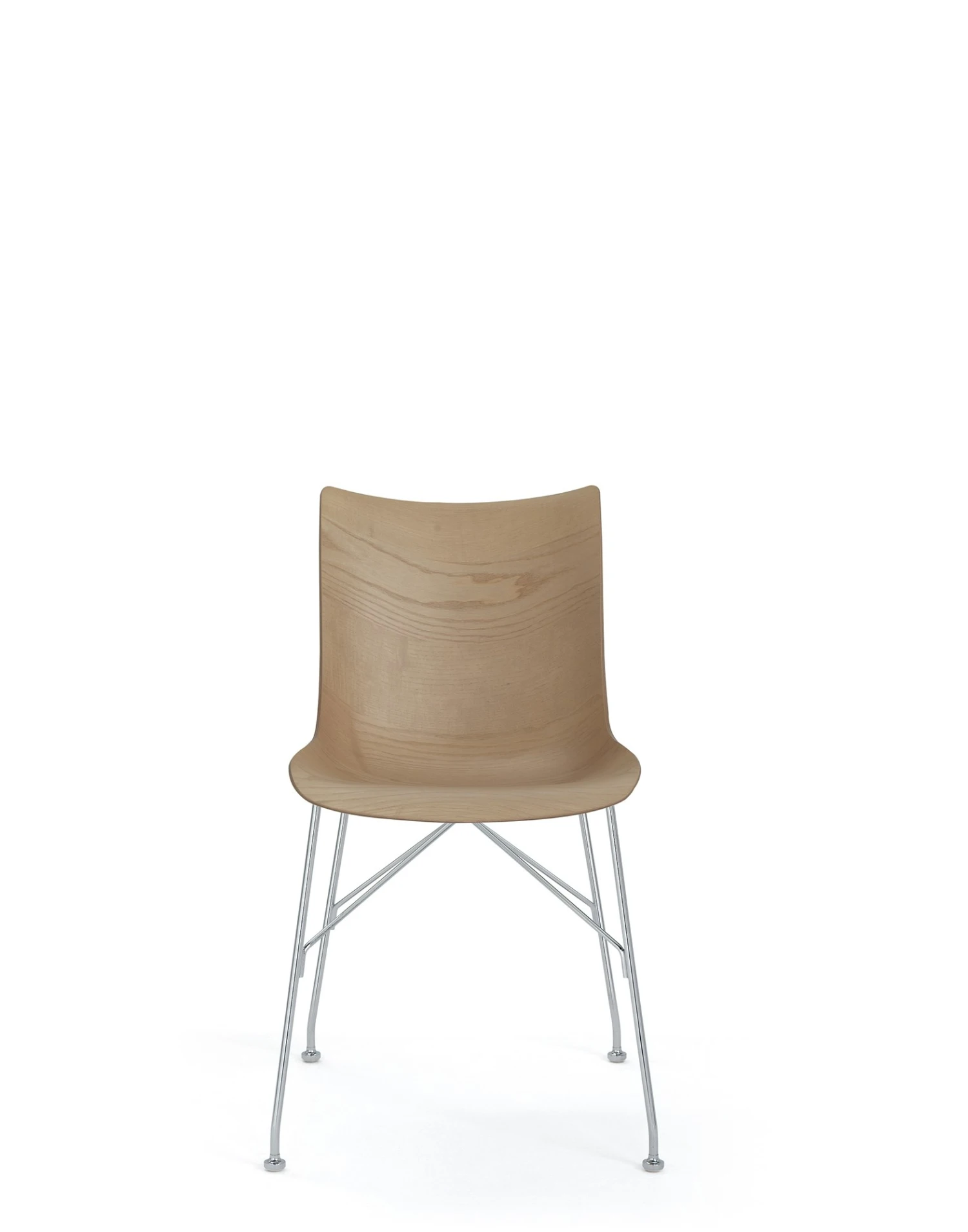 Kartell P/Wood Stuhl, Helles Holz / Chrom 2 Kartell P/Wood Stuhl, Helles Holz / Chrom – Bild 2